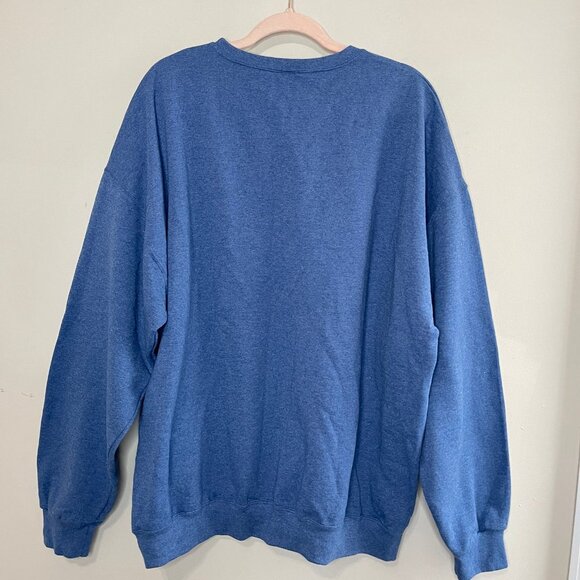 ❄️3/$20 NWOT JERZEES Blue Screen Print Holiday Sweatshirt, 2XL - Picture 4 of 6